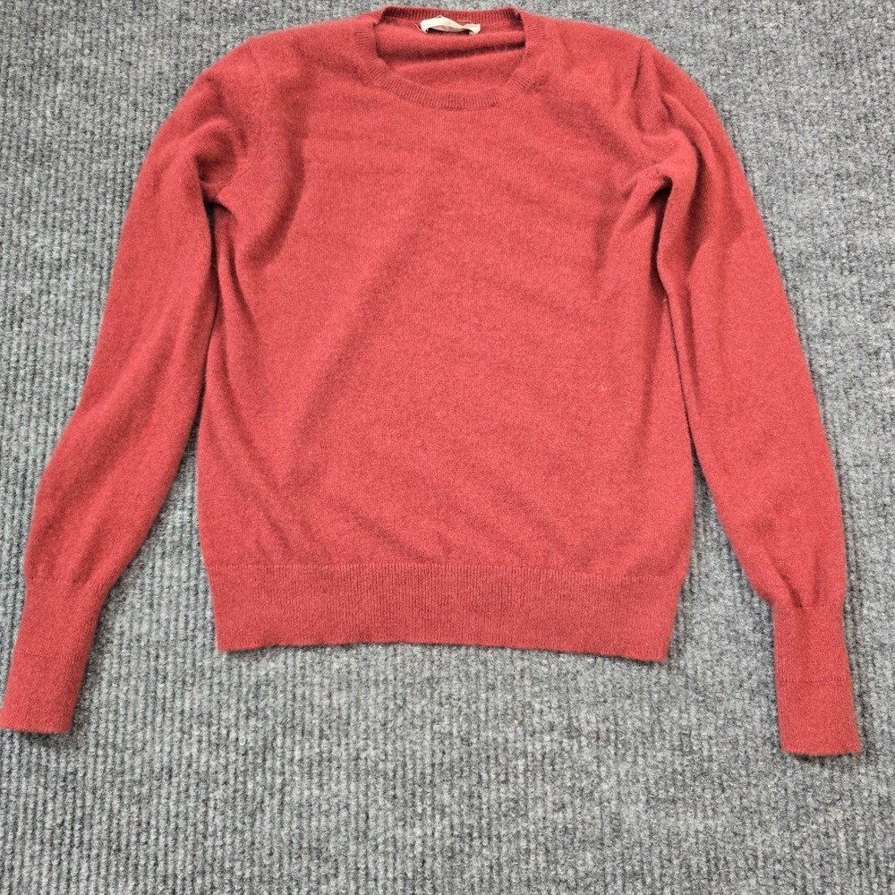 Everlane Women's XS Rust Red-Orange 100% Cashmere Crew Neck Sweater